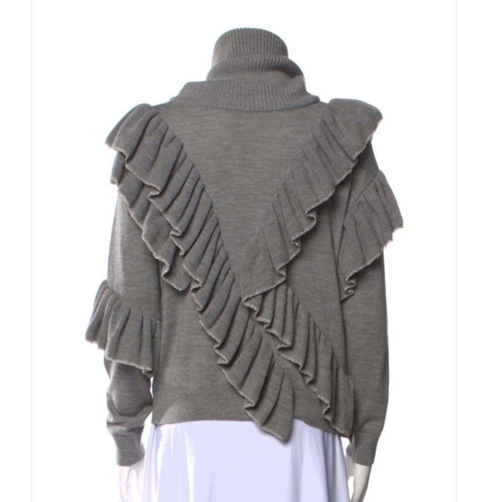 Alice + Olivia Turtleneck Ruffled Wool Sweater